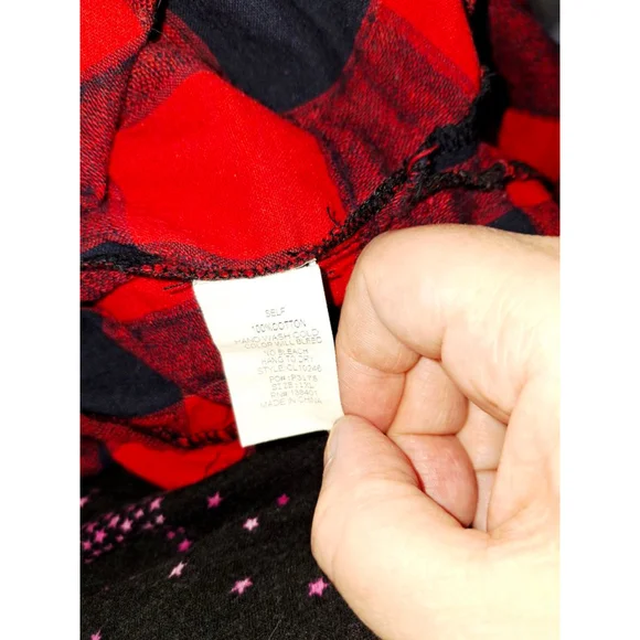 Love Plaid Button Down Shirt 1X Red Black 100% cotton women's flannel - Picture 4 of 4
